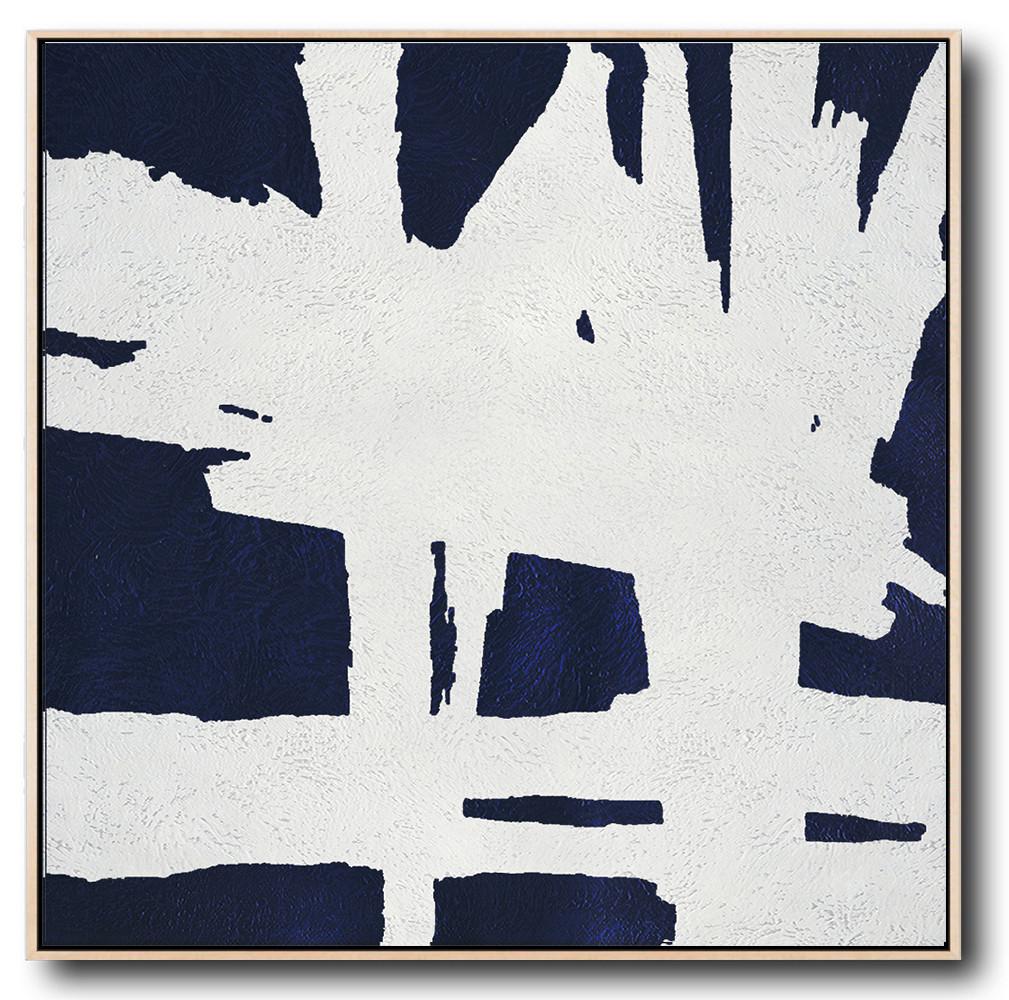 Navy Blue Minimalist Painting #NV303A